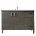 James Martin Vanities Metropolitan 48in Single Vanity, Silver Oak w/ 3 CM Grey Expo Quartz Top 850-V48-SOK-3GEX